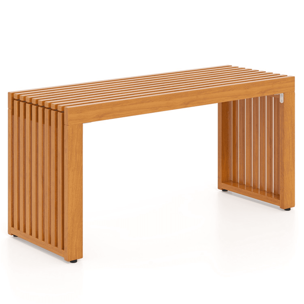 image-Acacia Wood Patio Bench 800 LBS 2-Person Backless