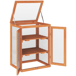 image-3-tier Wooden Cold Frame Grow House Garden Greenhouse Planting Storage Shelves