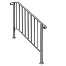image-Silver Outdoor 3-Step Iron Handrail