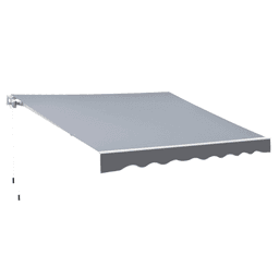 image-Manual Retractable Sun Shade Patio Awning Outdoor Deck Canopy Shelter, 2.5mx2m