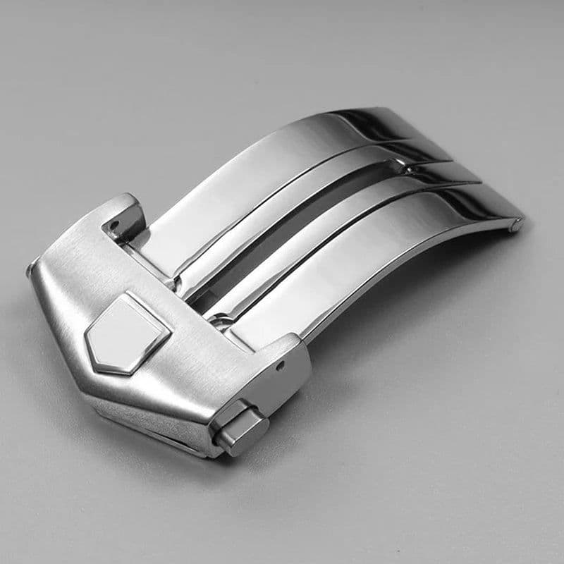 image-18mm 20mm Watchband Buckles for TAG Heuer Solid Stainless Steel Folding Clasps Silicone Leather Strap Clasp Watch Accessories