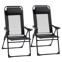 image-2 Portable Folding Recliner Outdoor Patio Chaise Lounge Chair with Backrest