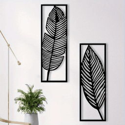 image-CIFbuy Vintage Botanical Iron Wall Art Set Tropical Leaves