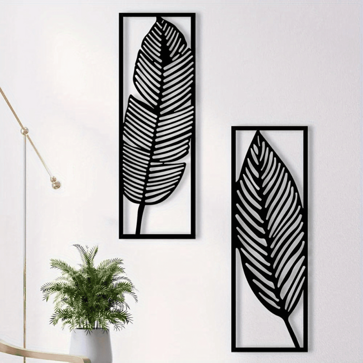 image-CIFbuy Vintage Botanical Iron Wall Art Set Tropical Leaves