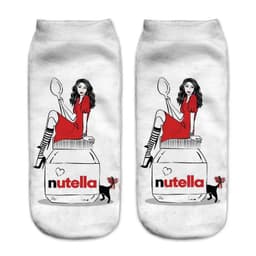 image-AnBnCn Funny Nutella 3D Printed Casual Socks - Kawaii Gift Delight