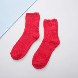 image-Fluffy Cotton Socks - Comfortable, Breathable Warmth - Casual Low Tube