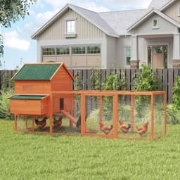 image-PawHut Chicken Coop - Gray, 136.5" L x 63" W x 59" H