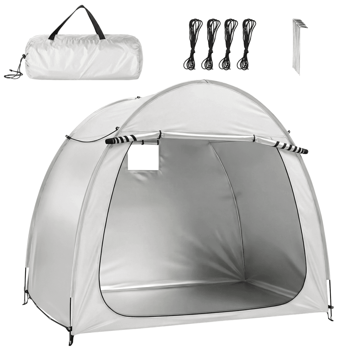 image-Bicycle Storage Shed 6.8x4.9FT Light Gray Arched 210D Oxford