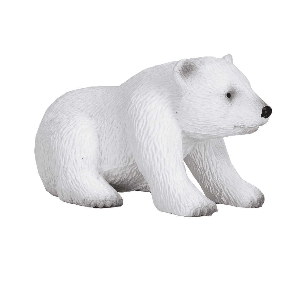 image-Polar Bear Cub Sitting Toy Realistic Arctic Animal Figure