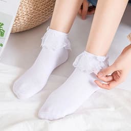 image-HEALMEYOU Lace Ruffle Ankle Socks Stylish Comfort for Casual Wear