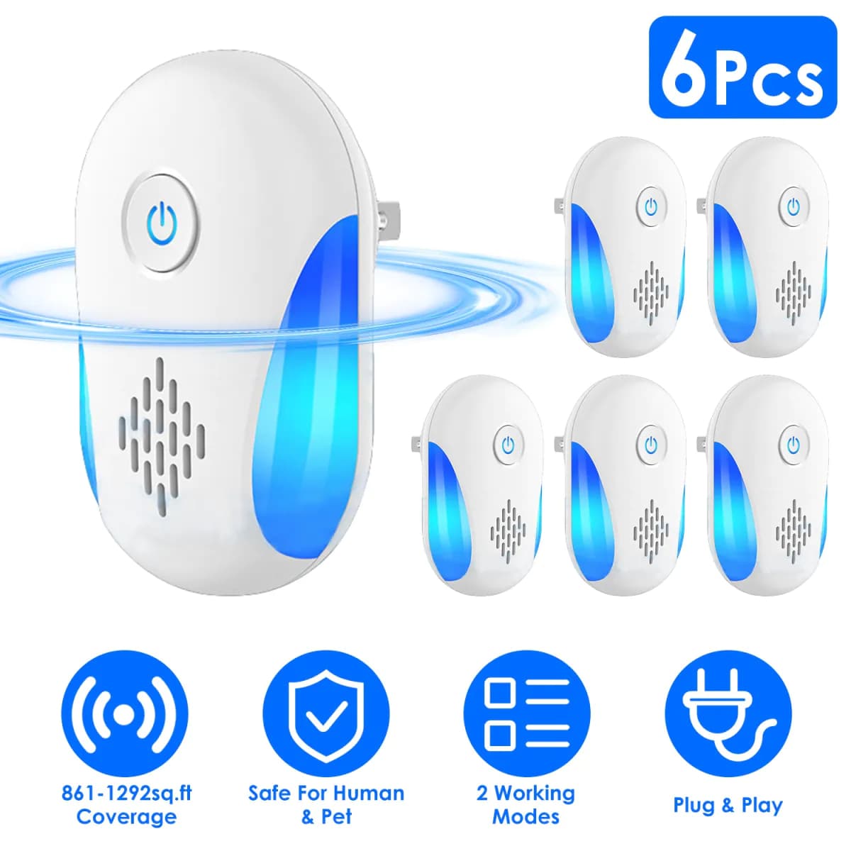 image-6 Pack Ultrasonic Pest Repeller, Operation Pest Wide Coverage Dual-Frequency Pest Control for Home Apartment Hotel Office Kitchen