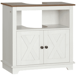 image-Bathroom Sink Cabinet, Freestanding Under Sink Cabinet, White