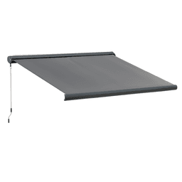image-Cassette Electric & Manual Awning Door Window Retractable Sunshade Grey