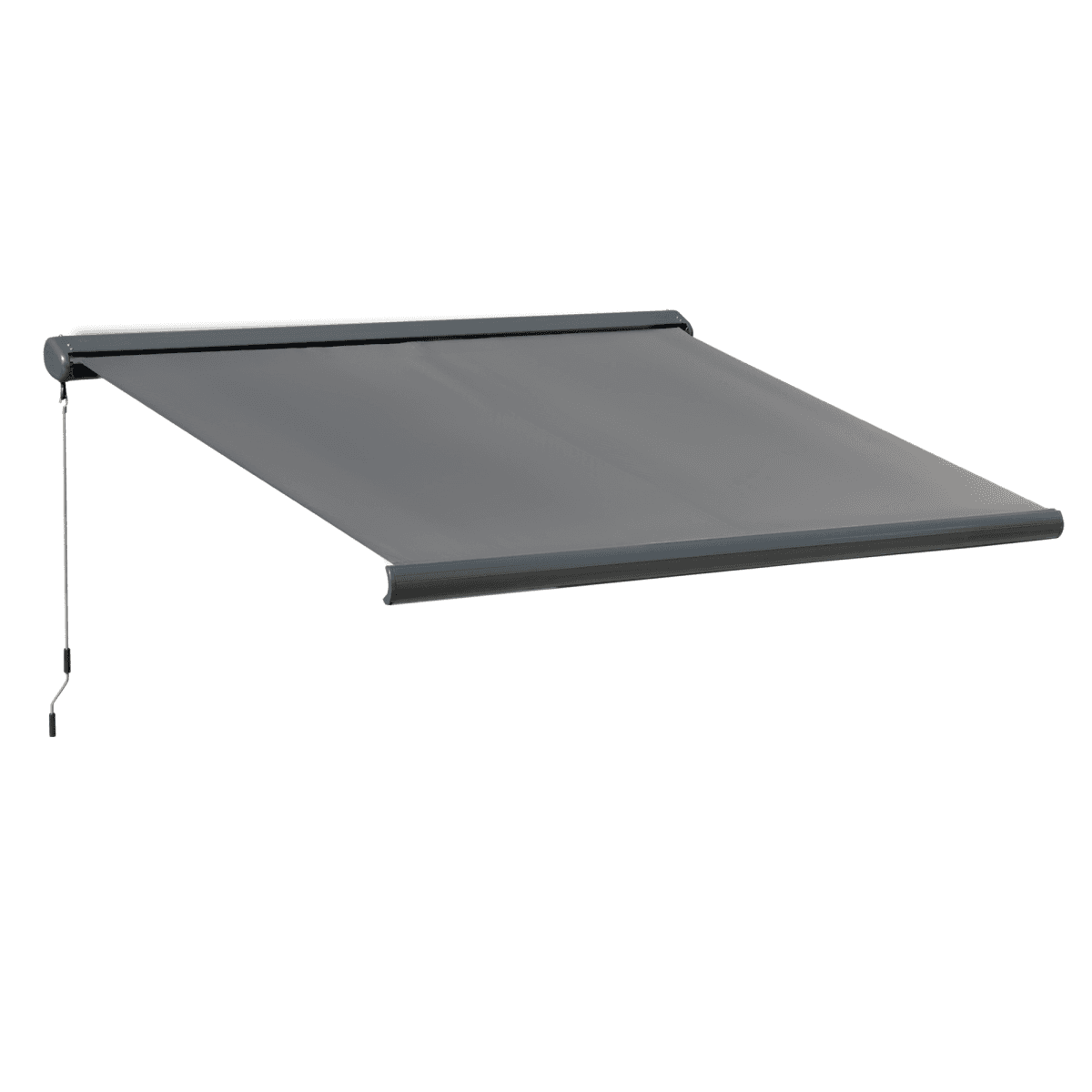 image-Cassette Electric & Manual Awning Door Window Retractable Sunshade Grey