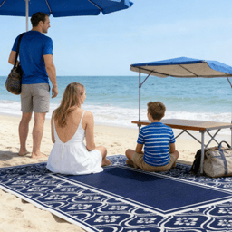image-Reversible Outdoor Rug - Blue & White, 216" x 108", Polypropylene