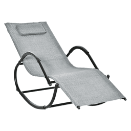 image-Zero Gravity Rocking Lounge Chair Patio Rocker Removable Pillow, Recliner Seat