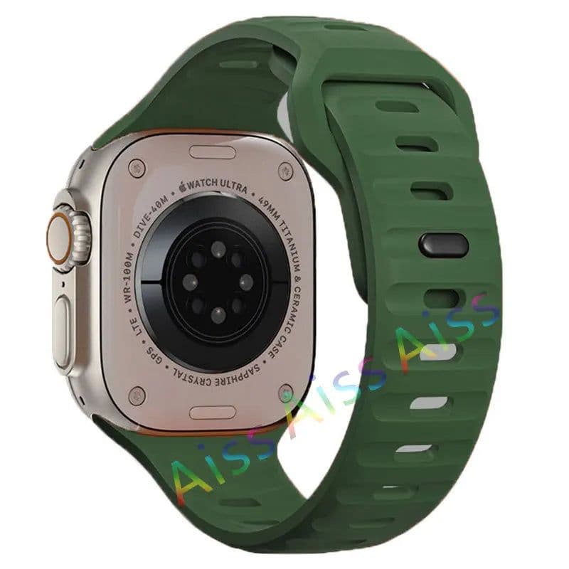 image-Aiss Waterproof Silicone Strap for Apple Watch Ultra & iWatch - Durable 49mm-38mm