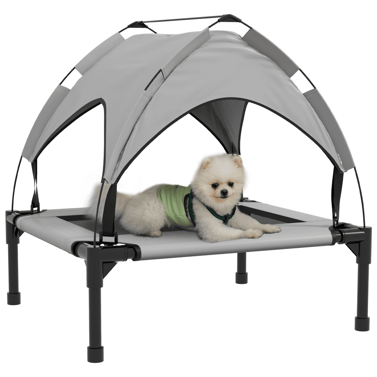 image-PawHut Cooling Raised Dog Bed w/ Breathable Mesh, for Mini, S Dogs - Dark Blue