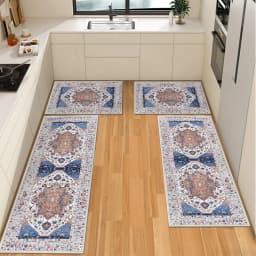 image-Boho Kitchen Rug Sets 3 Piece with Runner Non Slip Kitchen Rugs and Mats Washable Kitchen Mats for Floor Thick Kitchen Floor Mat Carpet Runner Rugs for Hallway Laundry Holiday Decor