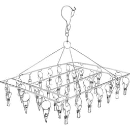 image-3600 Rotating Sock Drying Rack with 24 Clips - Space-Saving & Portable