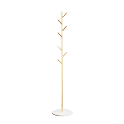 image-Golden Metal Clothing Rack with Marble Base - Heavy Duty