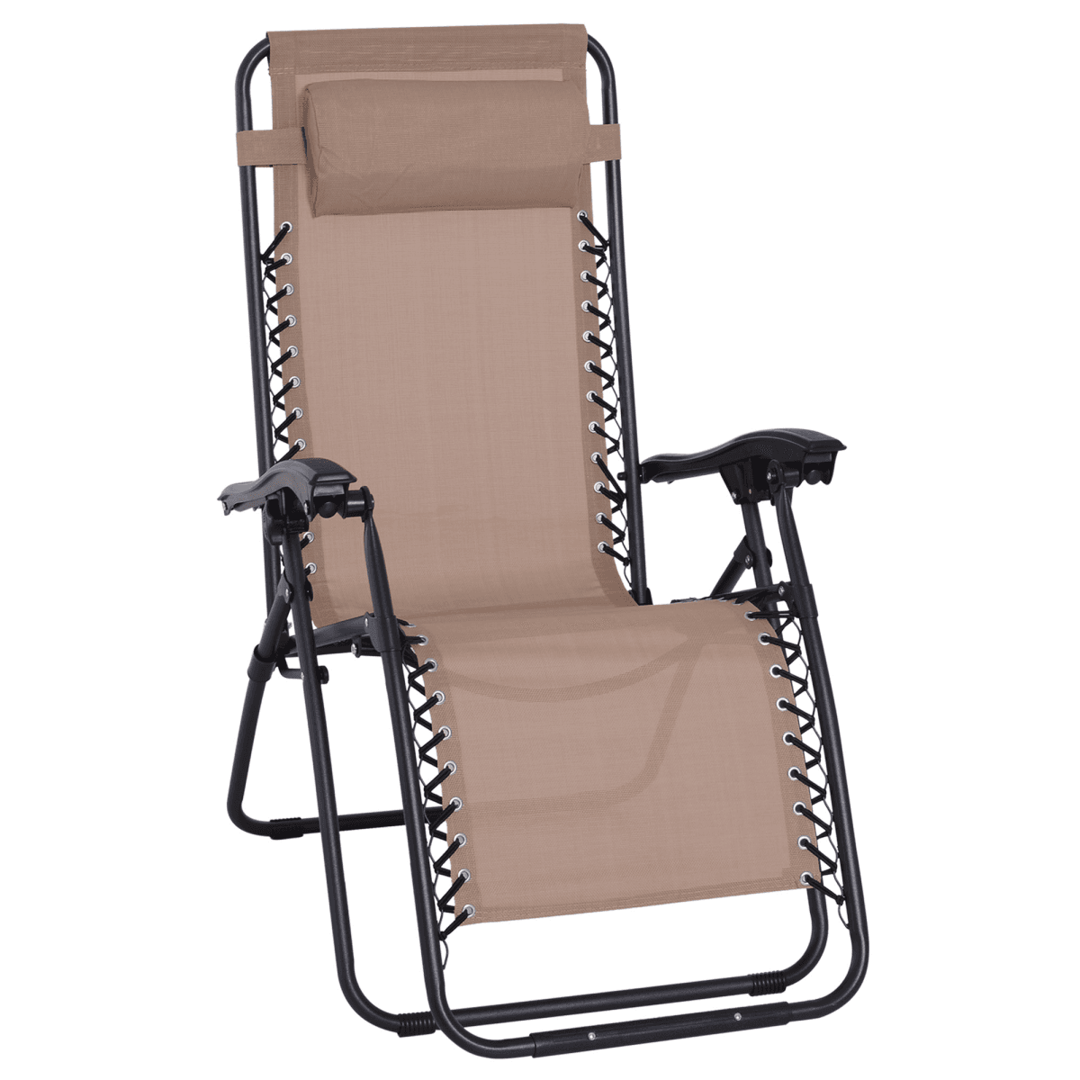 image-Zero Gravity Chair Adjustable Patio Lounge Chair Recling Seat