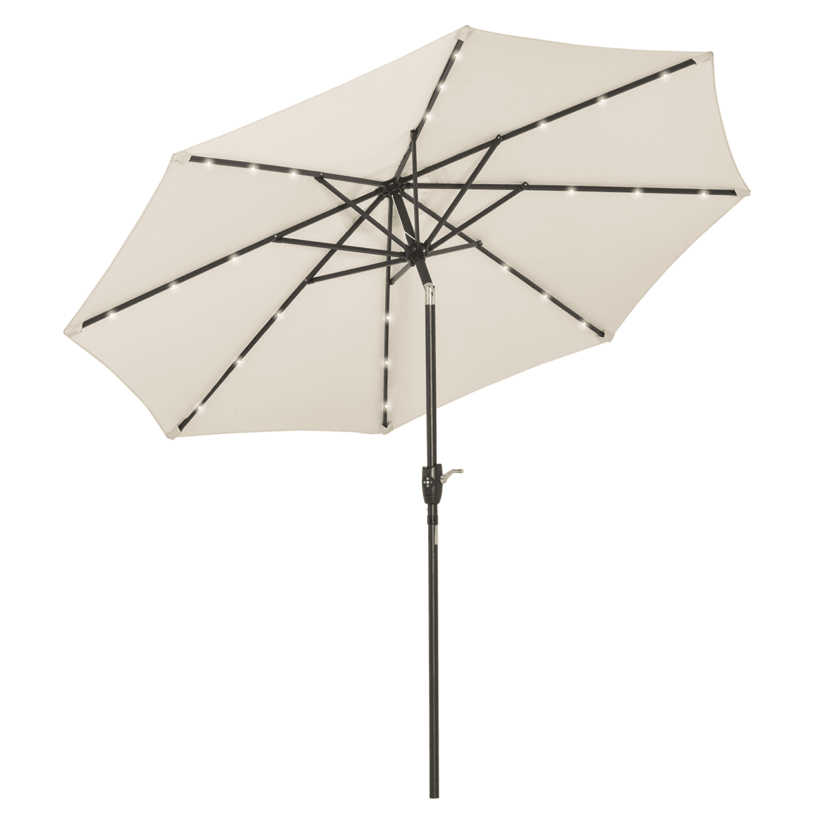 image-Garden 24 LED Light Parasol Outdoor Tilt Sun Umbrella Patio Club Party Sunshade