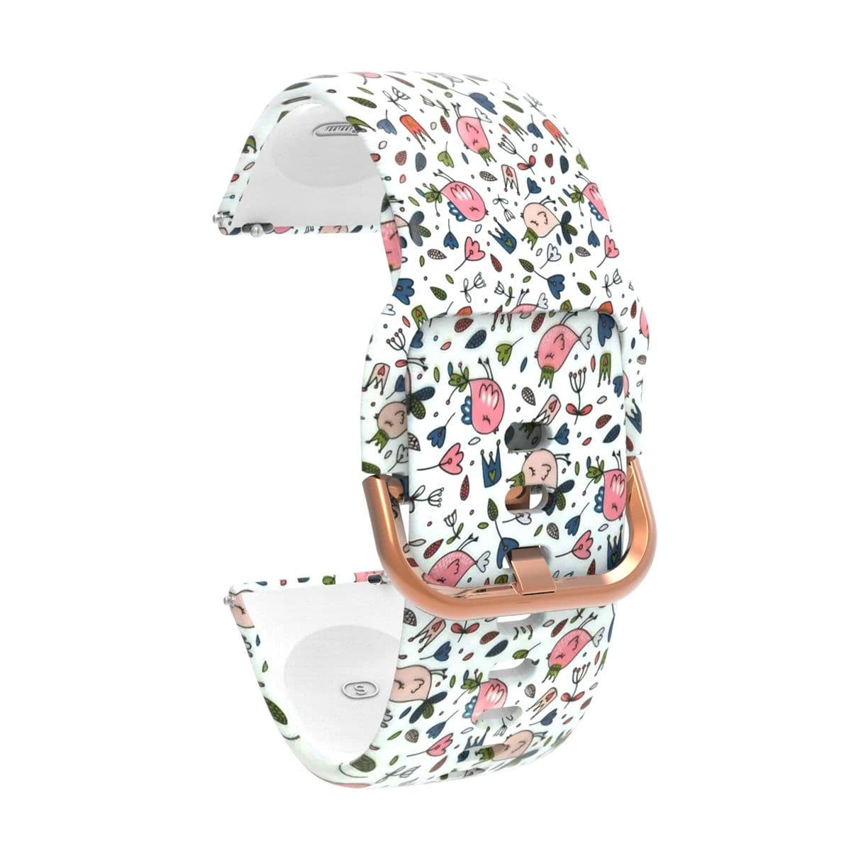 image-Aaigea Silicone Watch Band with Rose Gold Buckle for Huawei Fit Models