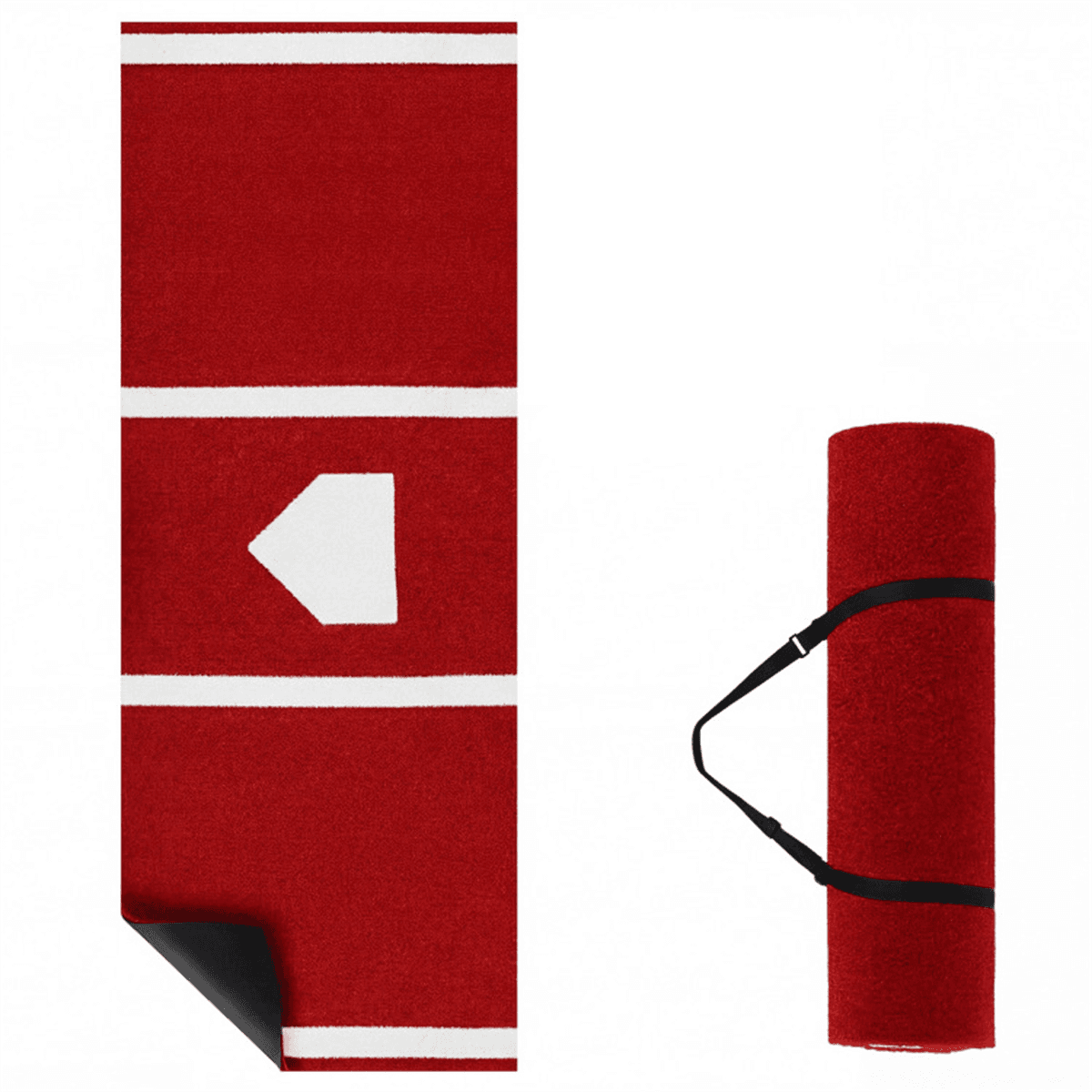 image-10ft x 3ft Pitching Mat with Turf - Indoor/Outdoor Softball Practice Aid Green/Red