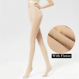 image-DOIAESKV 120D Fleece Tights - Warm & Stretchy Plus Size for Autumn Winter