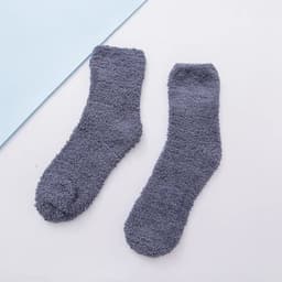 image-Fluffy Cotton Socks - Comfortable, Breathable Warmth - Casual Low Tube