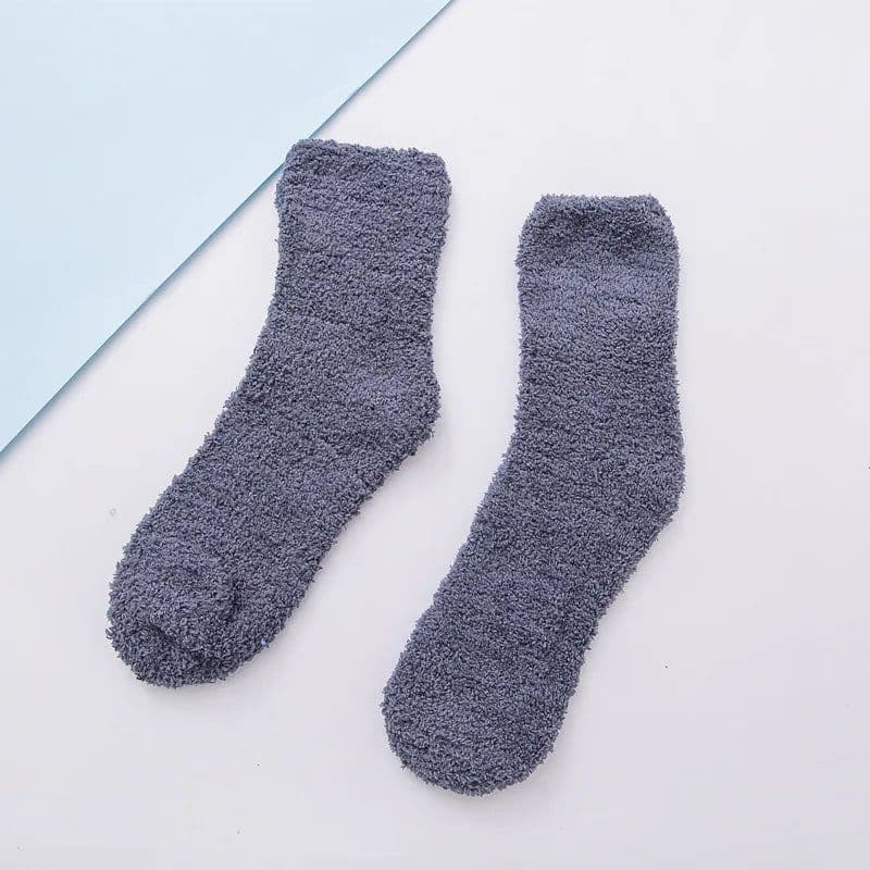 image-Fluffy Cotton Socks - Comfortable, Breathable Warmth - Casual Low Tube