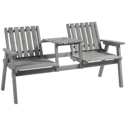 image-Outdoor 2-Seater Furniture Wooden Garden Bench for Yard, Lawn, Porch, Patio