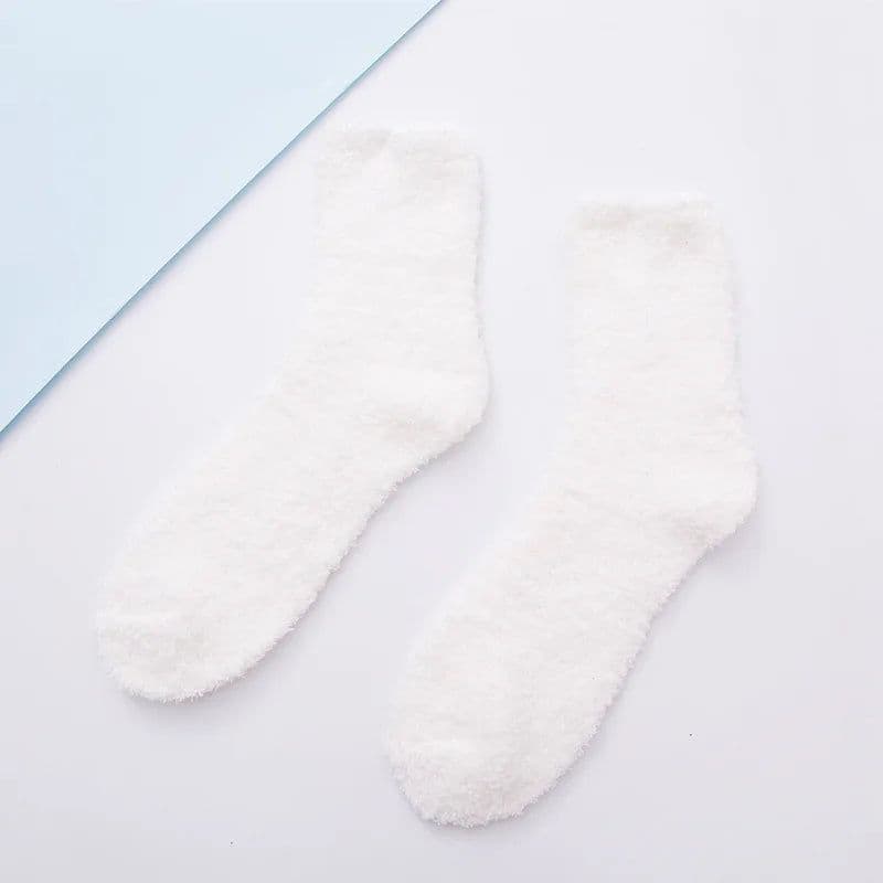 image-Fluffy Cotton Socks - Comfortable, Breathable Warmth - Casual Low Tube