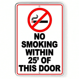 image-Vintage Metal No Smoking Zone Decorative Sign 25 Ft - 8x12"