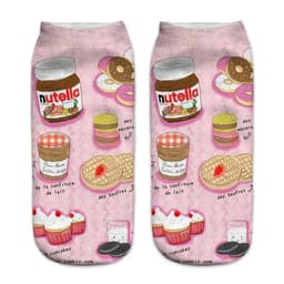 image-AnBnCn Funny Nutella 3D Printed Casual Socks - Kawaii Gift Delight