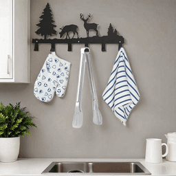 image-Matte Black Wall Hooks Heavy Duty Adhesive Mount - 6 Pack