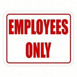 image-Employees Only Metal Door Sign - Durable Office Decor 8x12"
