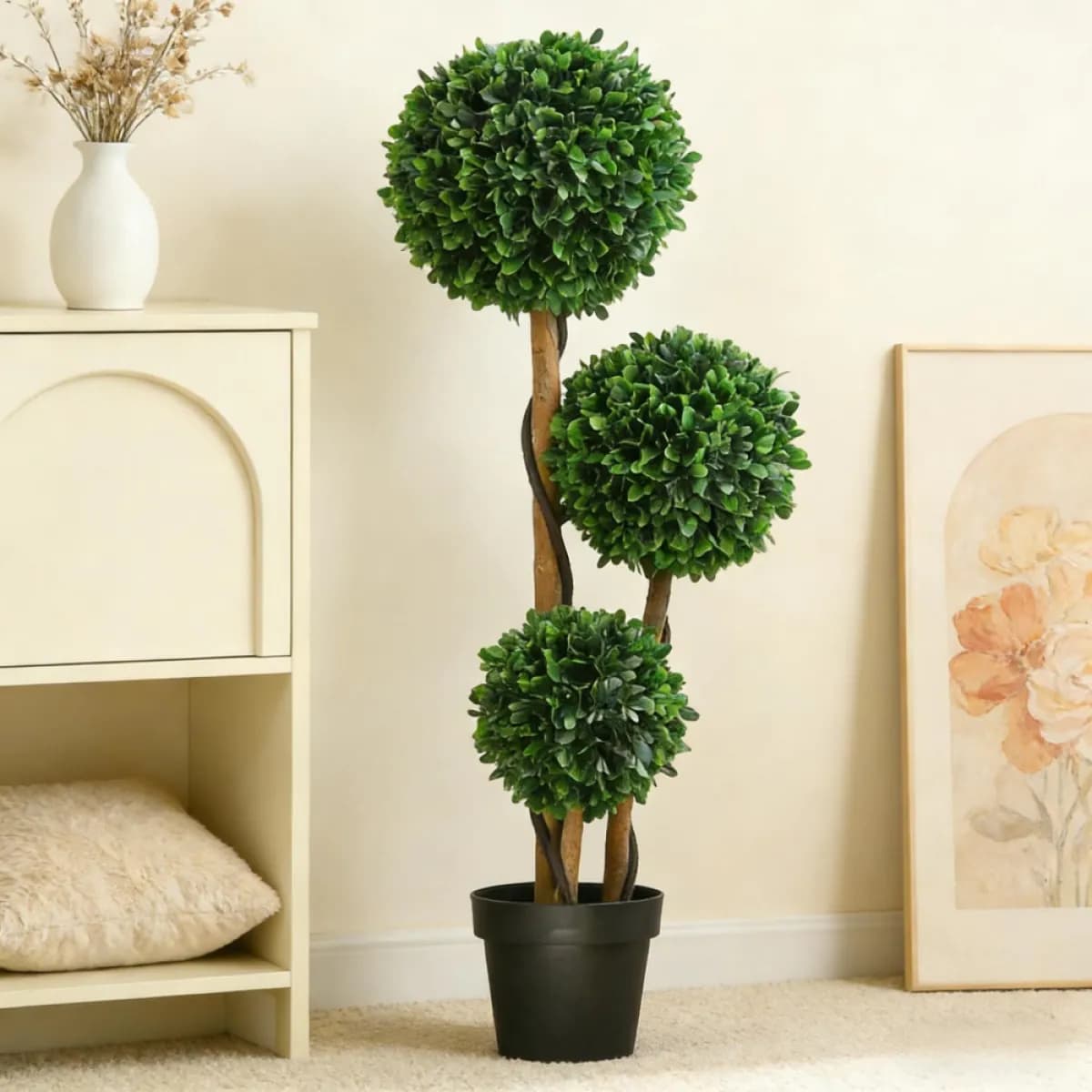 image-Artificial Boxwood Tree, Green, 43.25" Tall, No Assembly