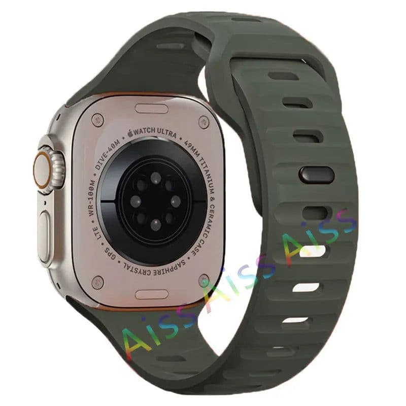 image-Aiss Waterproof Silicone Strap for Apple Watch Ultra & iWatch - Durable 49mm-38mm