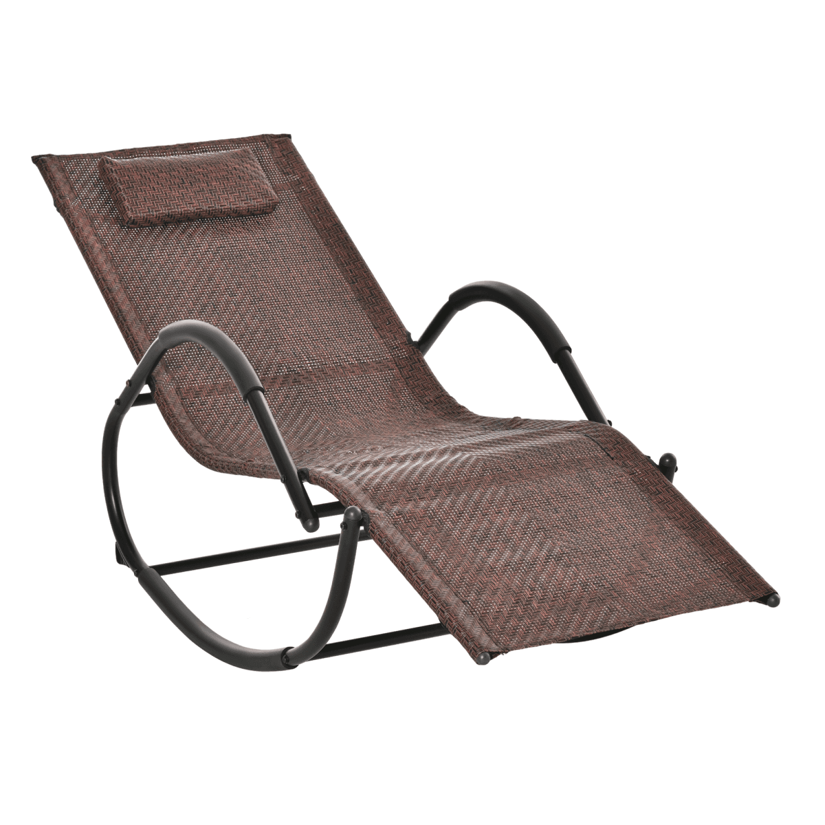 image-Zero Gravity Rocking Lounge Chair Patio Rocker Removable Pillow, Recliner Seat