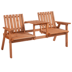 image-Outdoor 2-Seater Furniture Wooden Garden Bench for Yard, Lawn, Porch, Patio