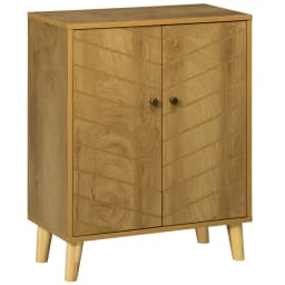 image-Storage Cabinet for Living Room Sideboard with Chevron Doors Natural