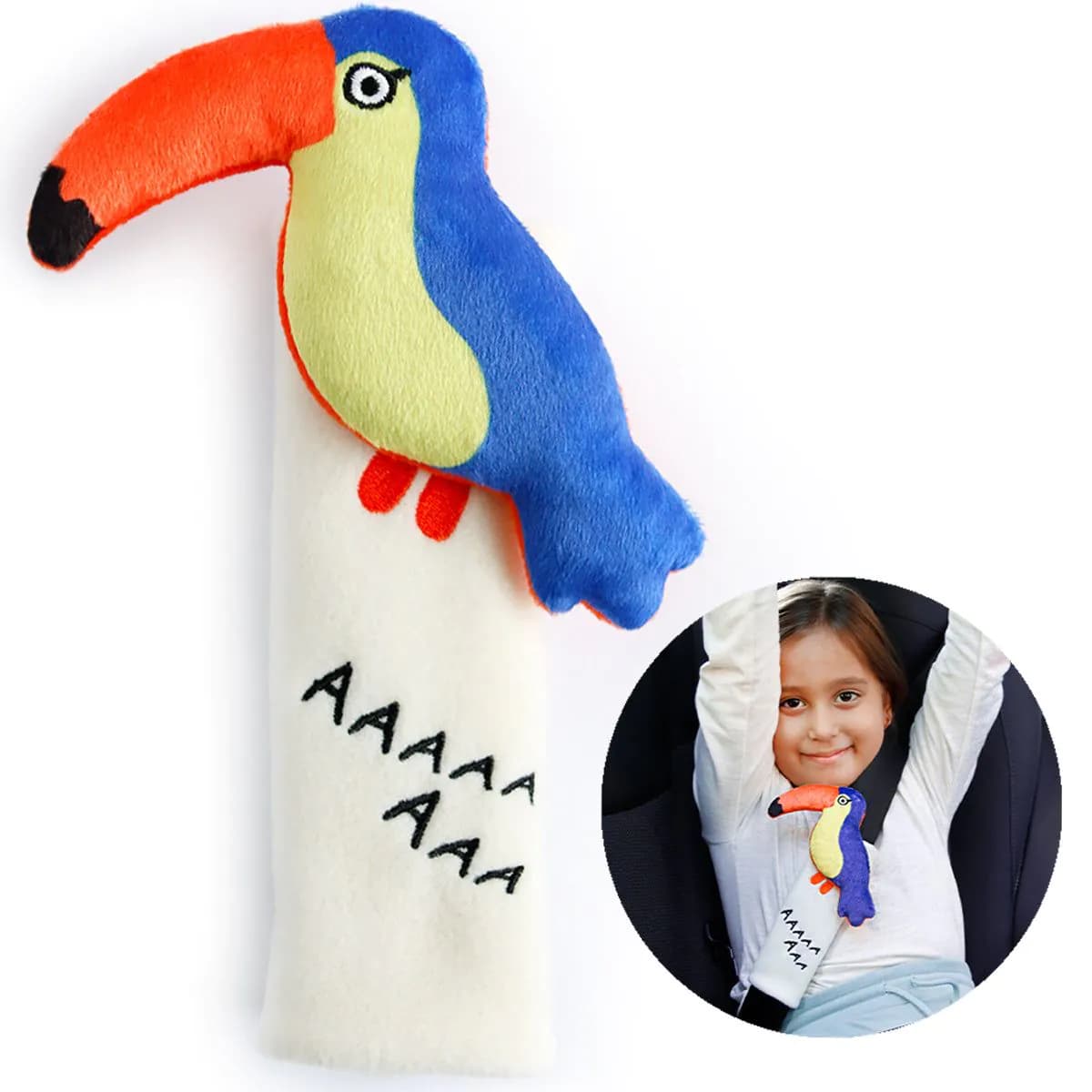 image-Milk&Moo Flying Toucan Kinder Gurtpolster für Kindersitz ab 0 Monate