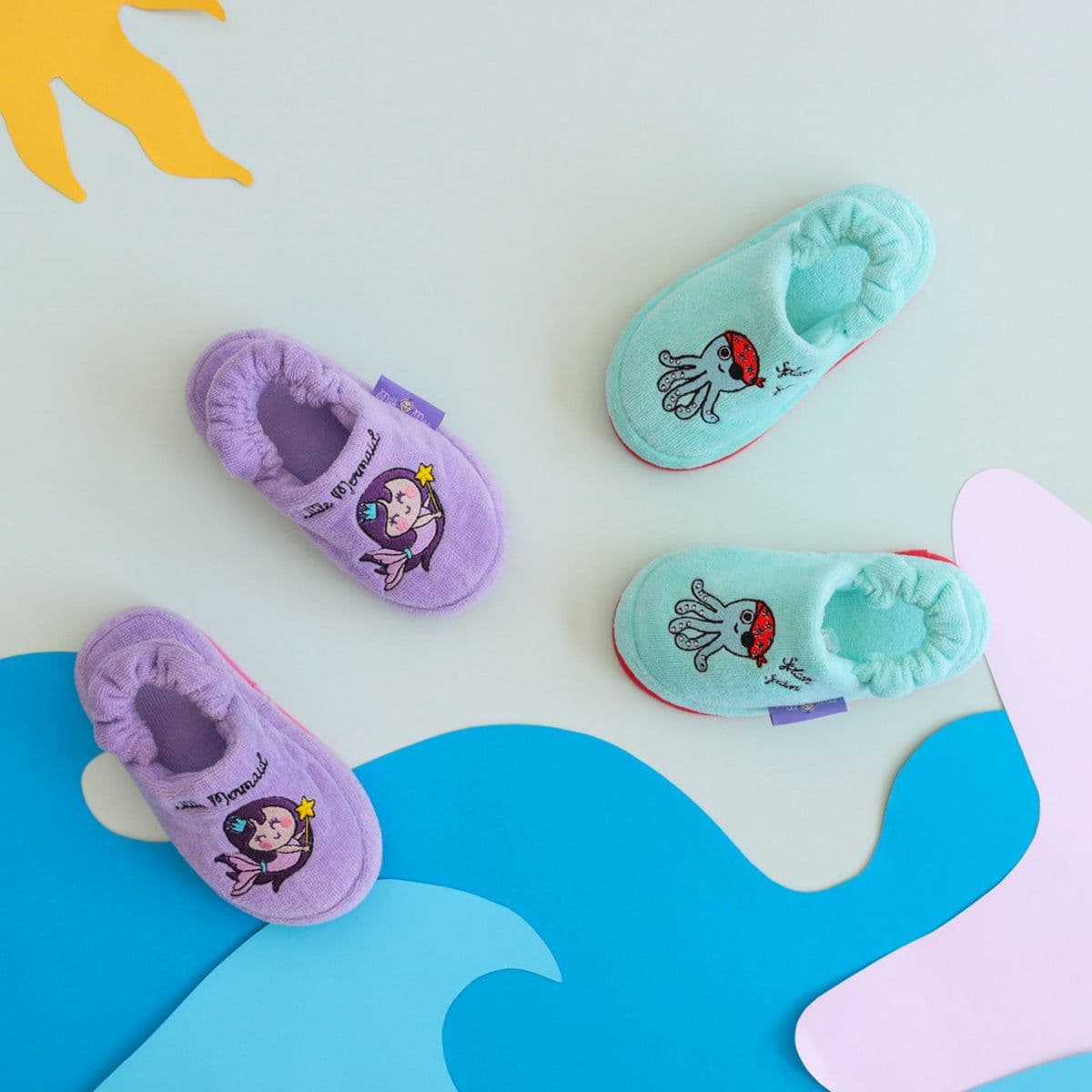 image-Milk&Moo Sailor Octopus Kinder Hausschuhe 4-5 Jahre alt, türkis