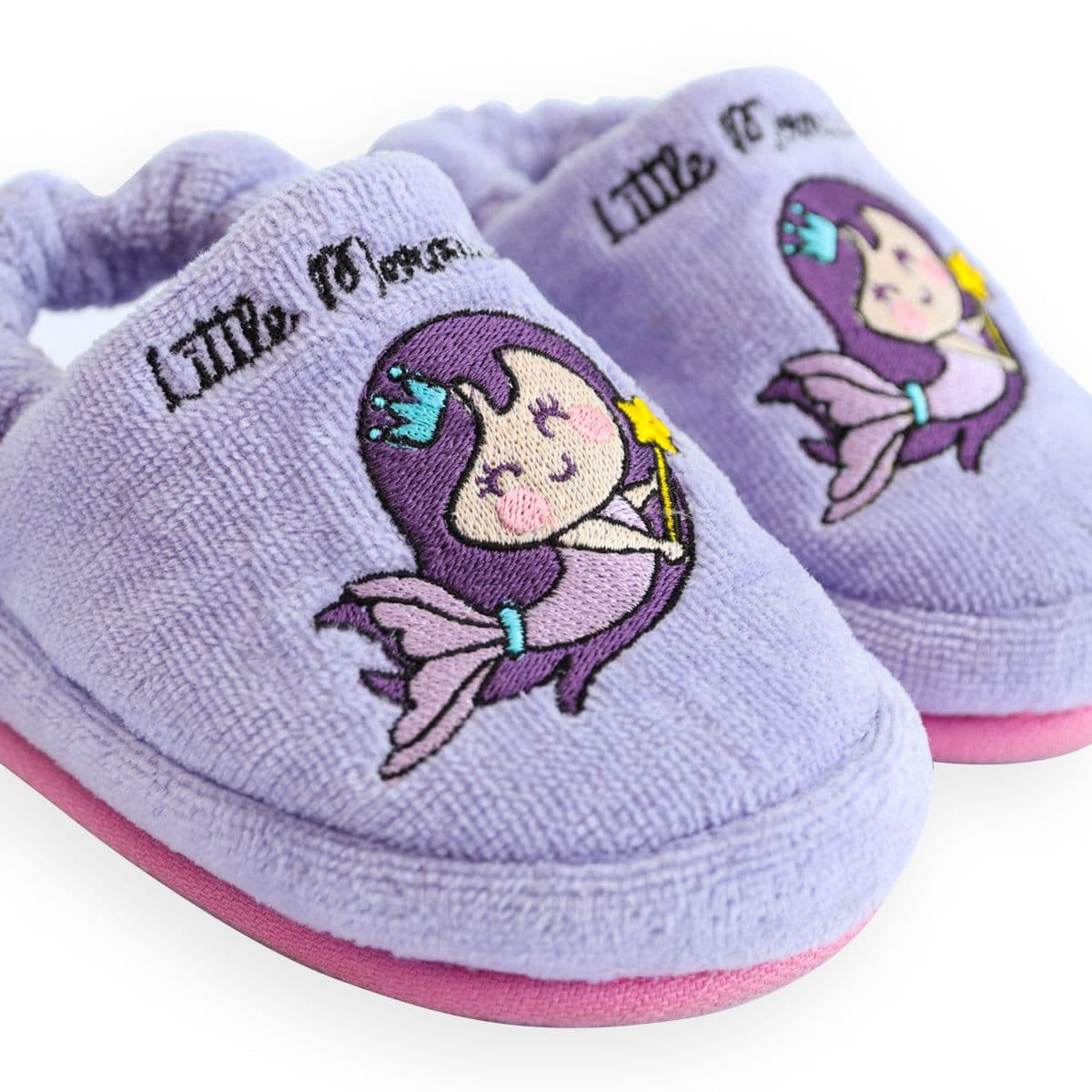 image-Milk&Moo Kinder Little Mermaid Poncho und Hausschuhe Set, Lila