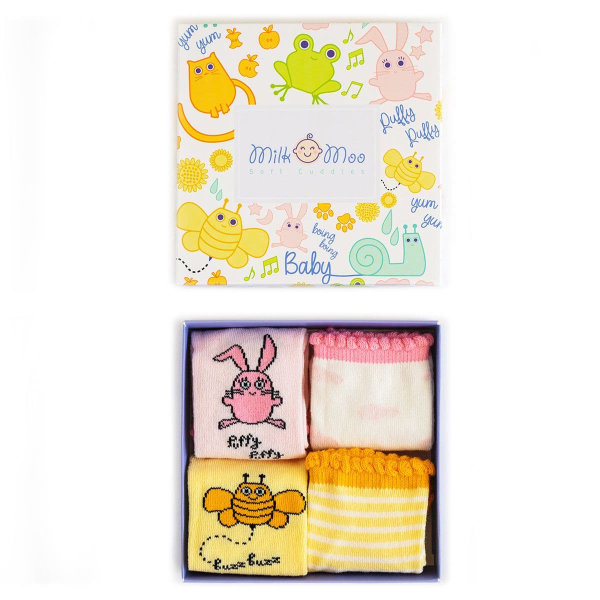 image-Milk&Moo Buzzy Beeund Chancin 2 Paar Baby Socken 0-12 Monate
