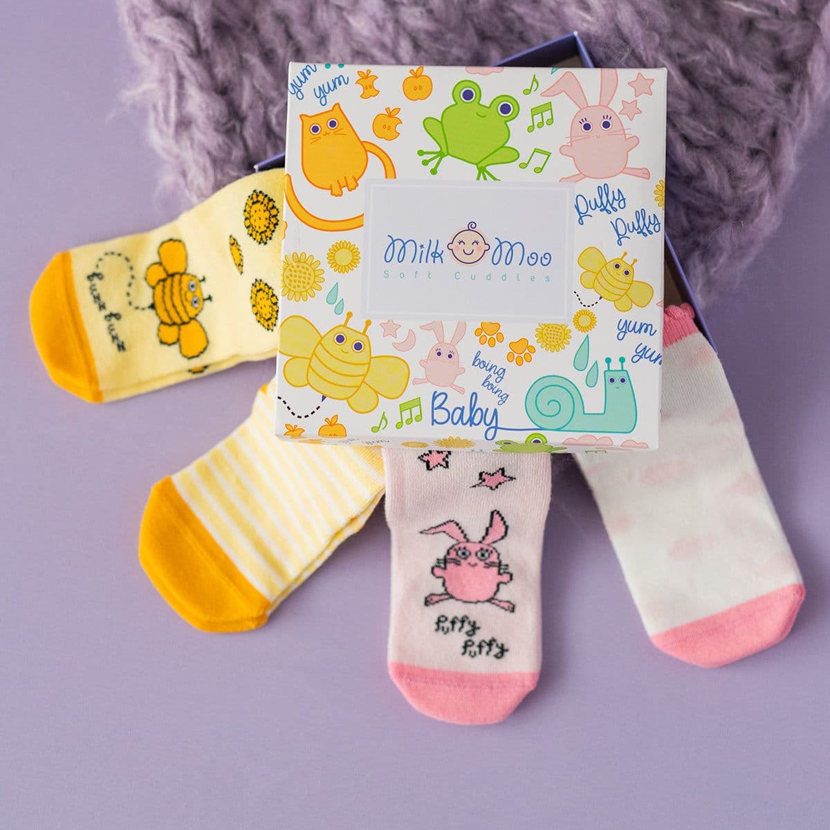 image-Milk&Moo Buzzy Beeund Chancin 2 Paar Baby Socken 0-12 Monate