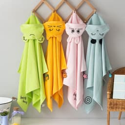 image-Milk&Moo Chancin Baby Kapuzenbadetuch aus Samt