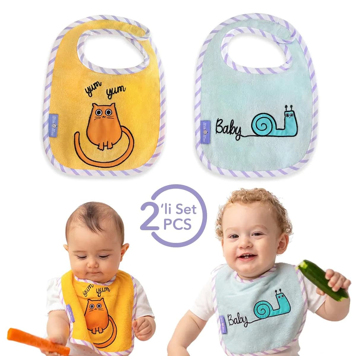 image-Milk&Moo Tombish Cat und Sangaloz Baby Lätzchen Set 2 Stück